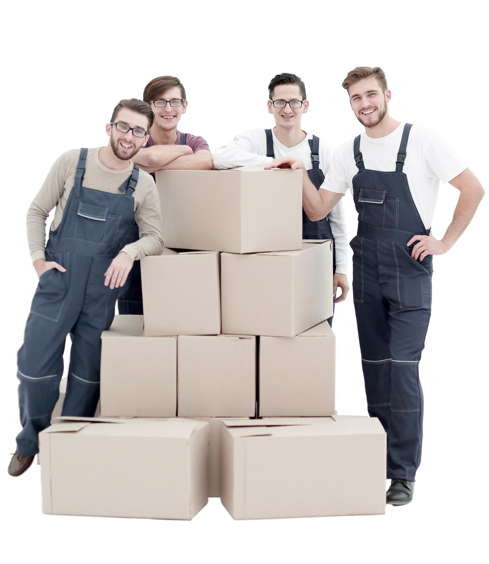 employees with boxes
